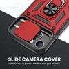 Case for iPhone 14 Plus - Red - Rigid - Shockproof - Rotating Stand - Lens Protection