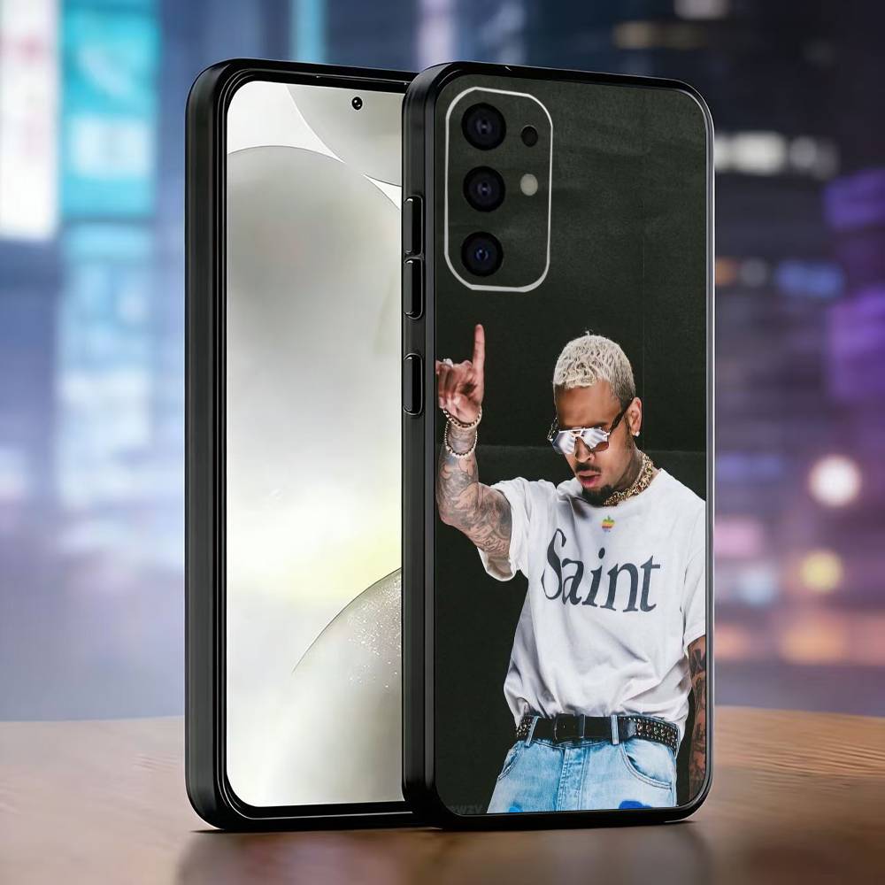 Чехол для телефона рэпера C-Chris Brown для Samsung S25, S24, S21, S22, S23, S30, Ultra, S20, Plus, Fe, Мягкий силиконовый черный чехол