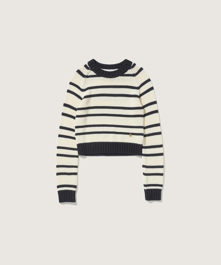 PLAC WOMEN Striped Raglan Knit Ivory