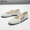 Fashion Fashion Polka Dot Strap Buckle Women Ballet Flats Comfortable Soft Soles Mary Janes Walking Loafers Street Style Dance Shoes