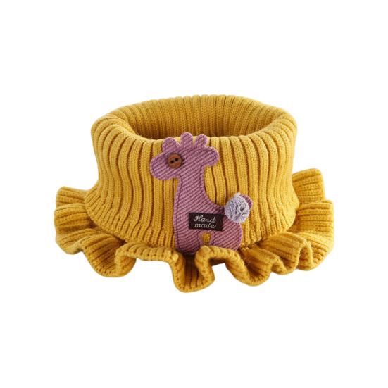 Детский теплый шарф с рисунком из мультфильмов, вязаный зимний шарф с оборками, утолщенный, для мальчиков