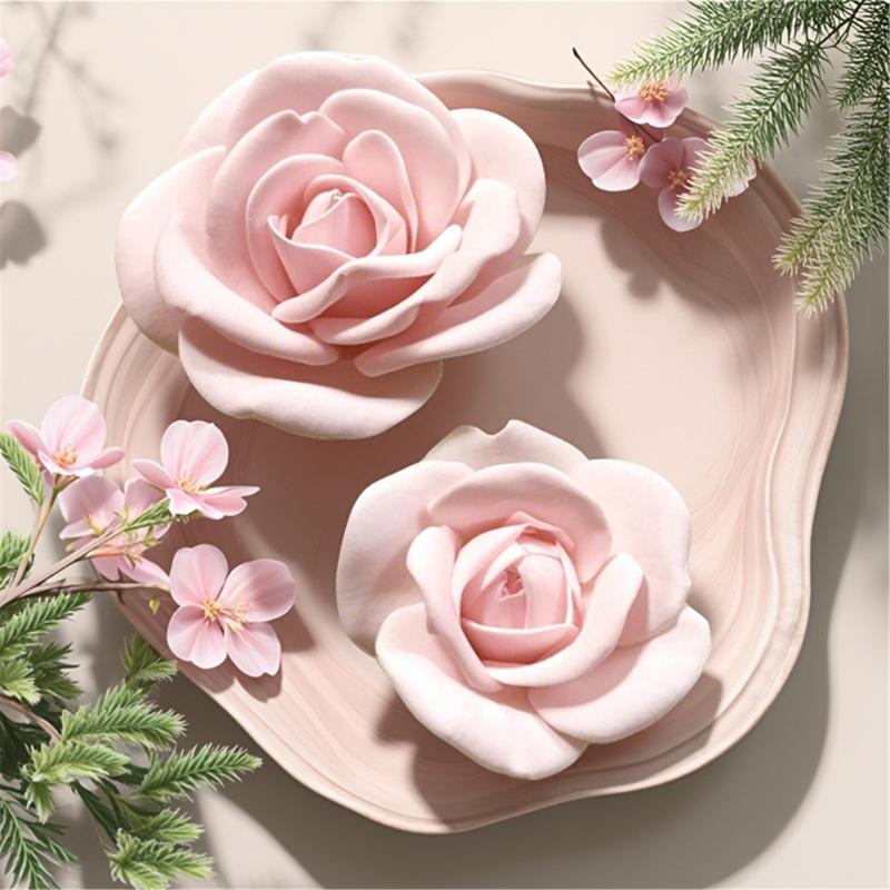 Элегантная форма для свечи в виде розы, простая в использовании, пищевой силикон, идеально подходит для проектов ко Дню святого Валентина