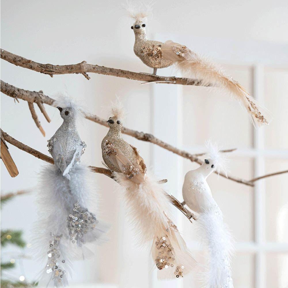 Glitter Glitter Christmas Bird Ornaments Realistic Christmas Tree Decoration  Christmas Tree