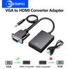 VGA To HDMI-Compatible Converter Adapter VGA Male To HDMI Female Cable with 3.5mm Audio Port HD 1080P VGA Adapter for PC Laptop To HDTV Projector