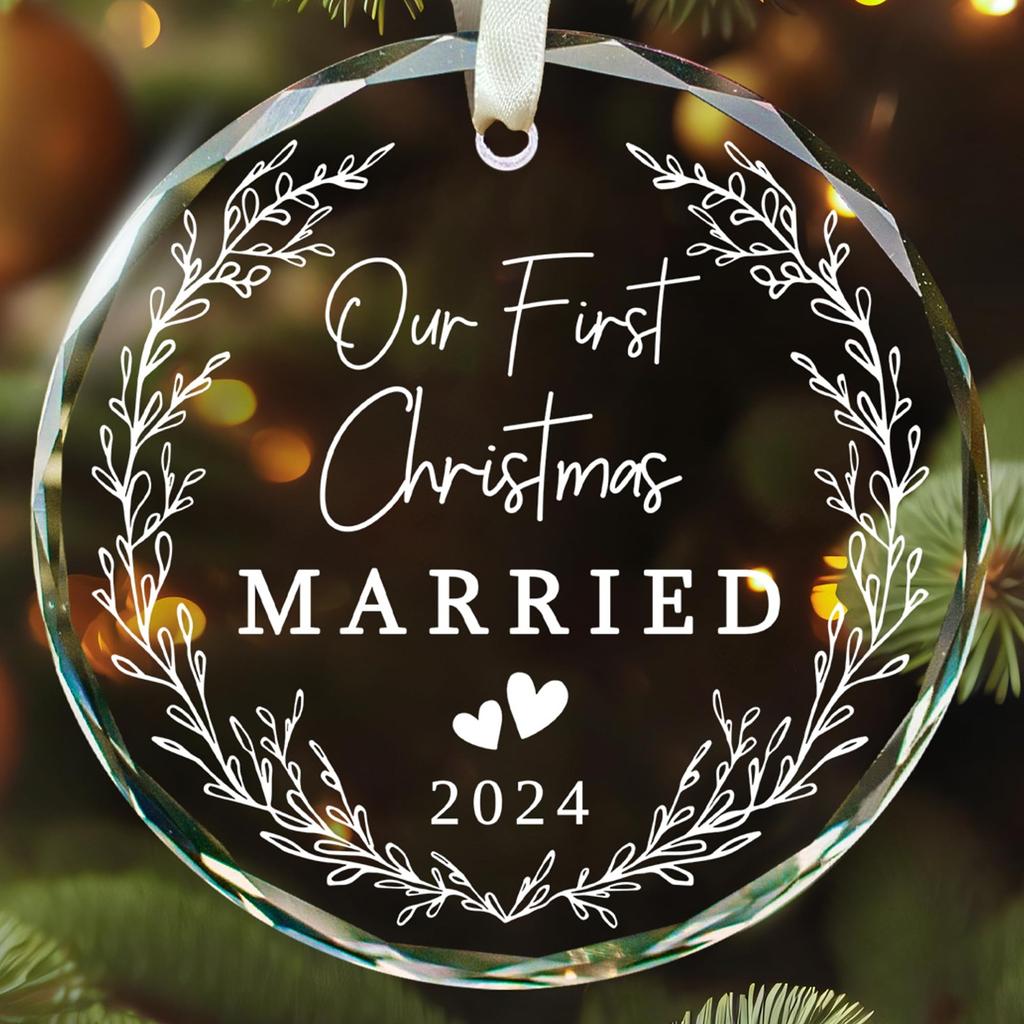 Wedding Gifts 2024 Couple Wedding Gifts Married Couple Gifts Newlyweds Wedding Glass First Christmas Wedding Decorations 2024