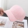 Plush Baseball Cap Autumn Winter Fuzzy Curved Brim Windproof Warm Solid Color UV Protection Men Women Adults Outdoor Sports Casual Ponytail Peaked Hat