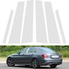 6pcs Pillar Posts Silvery Car Mirror Effect Car Door Middle Column Window Center BC Pillar Post Cover Trim Fit For Mercedes-Benz C-Class 2015-2021
