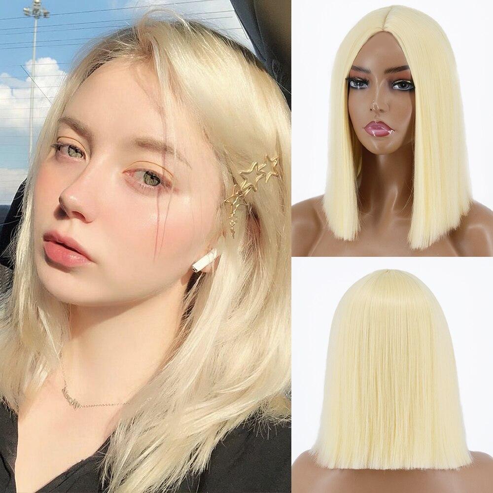 XINRAN Короткий прямой черный парик длиной до плеч для женщин, Хэллоуин, косплей, термостойкое синтетическое волокно, модные парики в стиле Лолиты