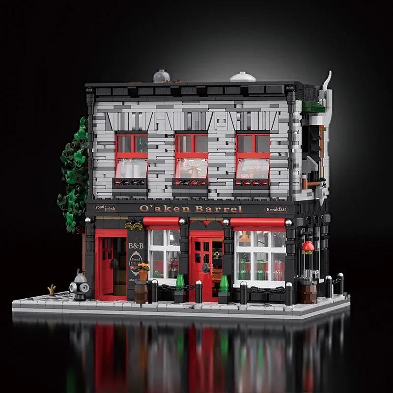 Non-Toxic Tavern Antique Shop Building Blocks Moc City Street Scene Architectural Model Bricks Desktop Ornaments Kids Educational Diy Toys