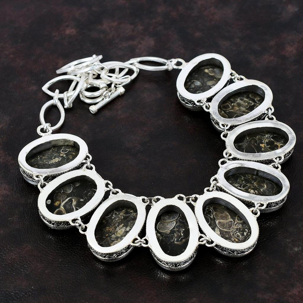 Ожерелье из агата Turritella, ожерелье из стерлингового серебра 925 пробы, ювелирные изделия из натурального драгоценного камня, регулируемая цепочка ручной работы, винтажное ожерелье для подарка