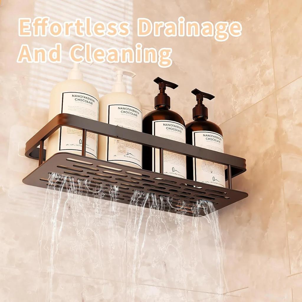 Adhesive Shower Caddy Rustproof Organizers Large Capacity No Drilling Shelves for Bathroom Storage Home Decor Shower Caddy Shelf