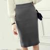 Women Knitted Pencil Skirts Autumn Winter Stretch High Waist Knee Length Slim Office Lady Bodycon