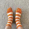 Cotton Stripes Socks Breathable Mid Tube Socks New Cartoon Eel Socks