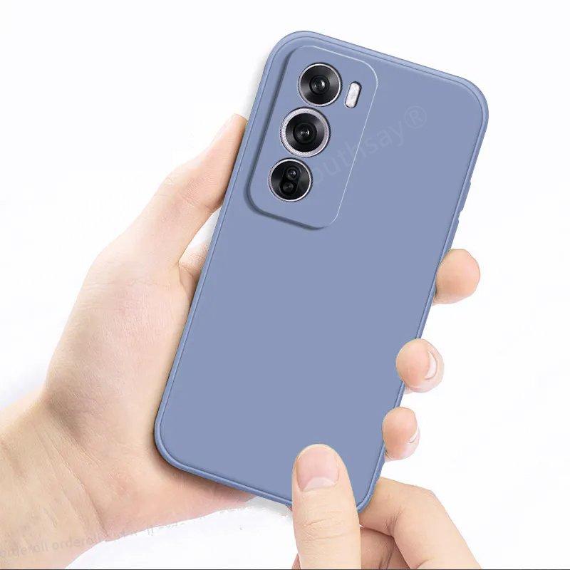 Для OPPO Reno 12 Pro жидкий силиконовый чехол Reno 12 Pro чехол Fundas Coque мягкий TPU защитный чехол для камеры телефона OPPO Reno 12 Pro