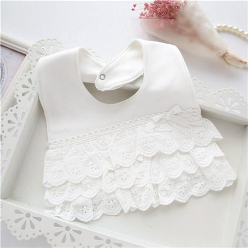 Lawadka Baby Bibs For Girls 100% Cotton Newborn Princess Lace Bow Baby Bibs Cute Girls Boys Burp Cloth Infant Saliva Towels 0-2Y