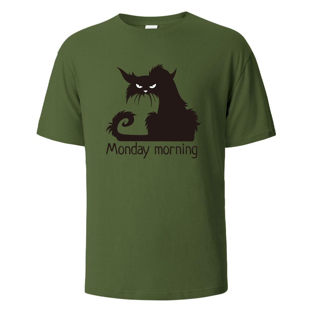 Mens Printed TShirt MondayMorning Funny Graphic 100Cotton Oversize Shortsleeved Tees For Men Women Summer Fashion Casual Tops