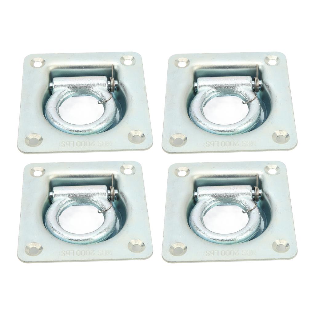 4 шт. Утопленное D-образное кольцо для троса прицепа из углеродистой стали, максимальная разрывная нагрузка 2000 фунтов, точки крепления для прицепов