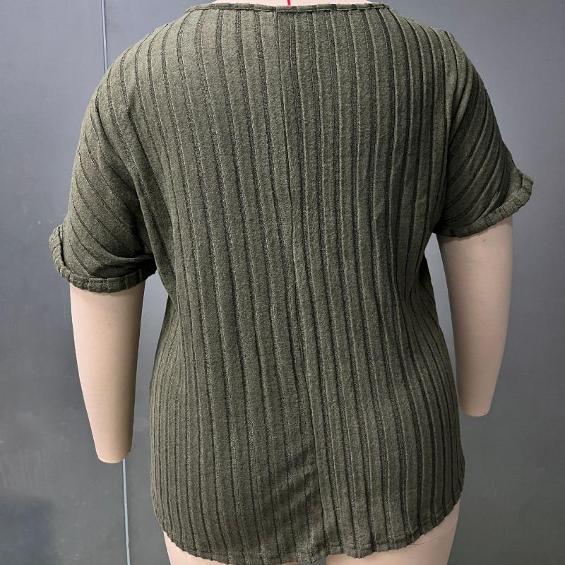 BITCED Весенне-летние однотонные женские топы больших размеров с коротким рукавом на молнии с ложными карманами, свободная футболка