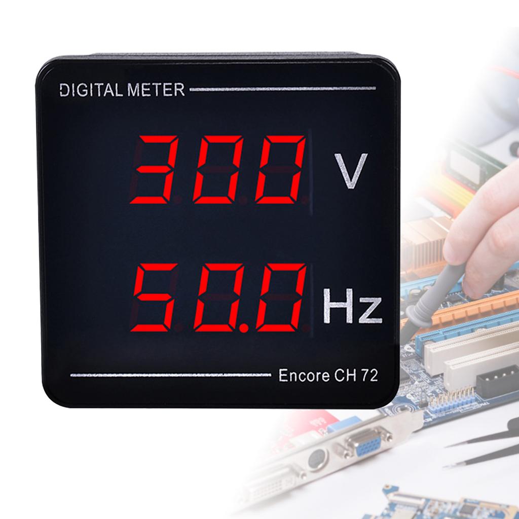 Цифровой вольтметр HZ-Meter Панельный вольтметр Частота LED Дисплей AC50-500V 10-99.9HZ Встроенная установка Компактный размер