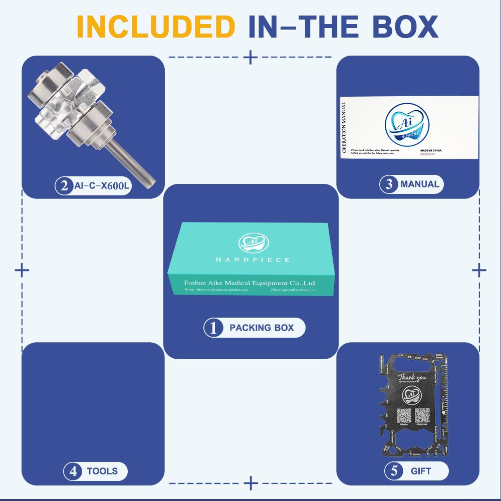 Керамические запасные части подшипника AI-C-X600L Ротор Высокоскоростная воздушная турбина Картридж с наконечником Стоматологическая клиника