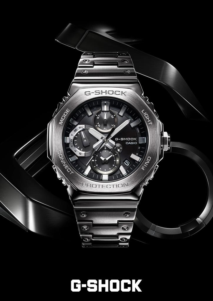 Casio G-Shock Watch (Official Japanese Product) Full Metal Chronograph with Bluetooth and Tough Solar, GMC-B2100D-1AJF, Men's, Silver