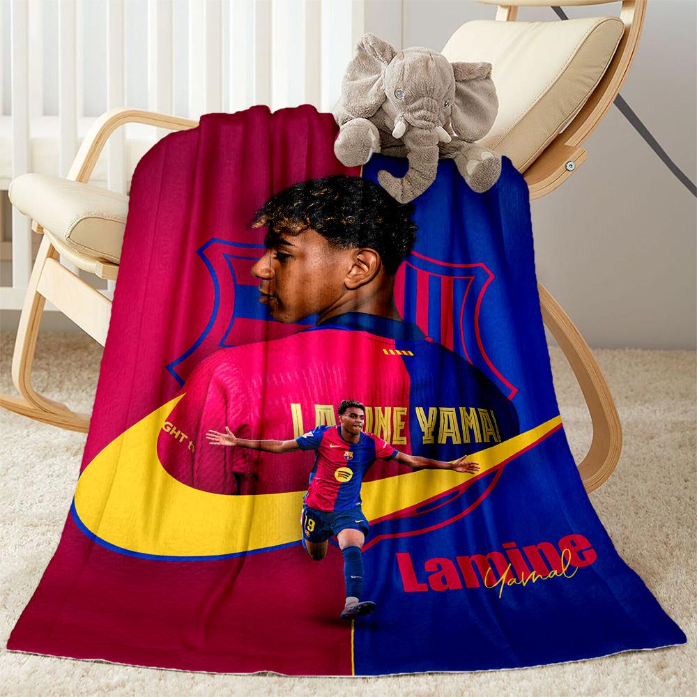 Yamal's Football Match Promotion Blanket Soft Warm Cozy Perfect for Bedding Seaside Picnics All-Season Use Stylish Decor Birthday Christmas Gif