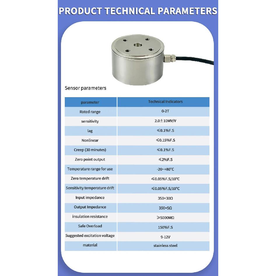 Micro-Column Type Load Cell and Indicator , Weight/Tension/Compression Force Sensor + Display Instrument for Weighing Scales