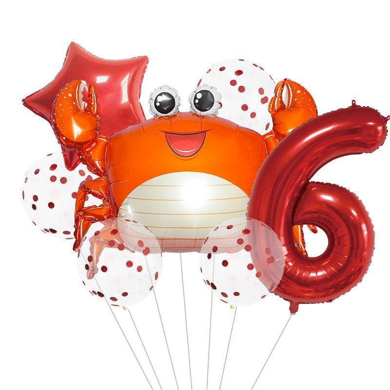 Набор воздушных шаров на тему океана, украшение для детского дня рождения, шары с цифрами