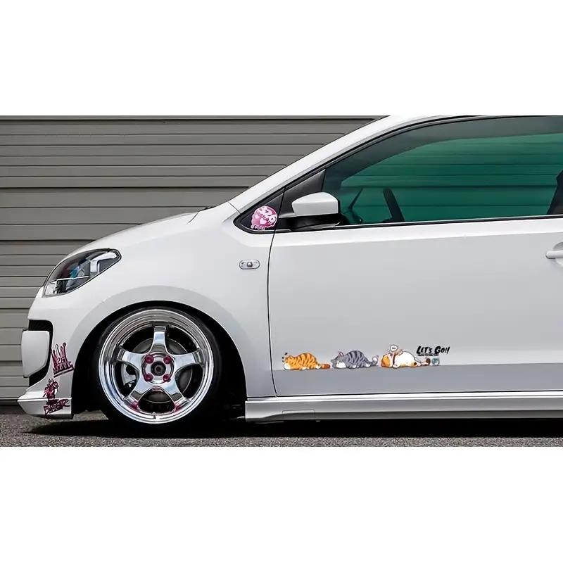 Creative Cartoon Cat Motorcycle Sticker Car Sticker, Car Scratch Cover Sticker Waterproof Sticker Decals For Car Laptop Wall Decoration Accessories