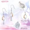 YUIITU Earrings Ladies Popularity Drop Zirconia Hook Sway Two Tone Color Earrings Silver Compatible with Metal Allergies Simple Woman Flower Present