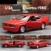 1/36 Scale Quattro Toy Car Model Miniature Free Wheel Pull Back Doors Openable Diecast Metal Collection for Children Boy