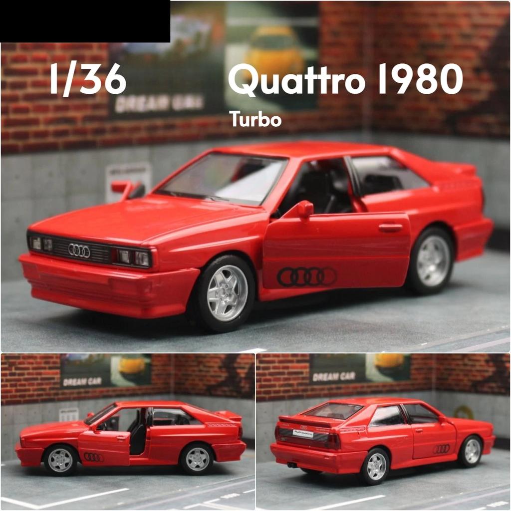 1/36 Scale Quattro Toy Car Model Miniature Free Wheel Pull Back Doors Openable Diecast Metal Collection for Children Boy