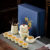Light Luxury Artifact, Luxury Home Automatic Tea Set, Ceramic Teapot, Lazy Kung Fu Tea, Ru Kiln Teacup