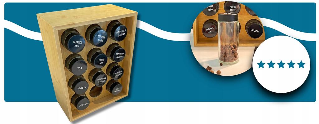 Organizer Set of 12 Glass Spice Jars Stand Labels 48 Pcs