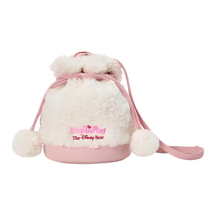 Disney Sherry May Plush Fabric Shoulder Bag Women Shoulder Bag White Pink 400060447652