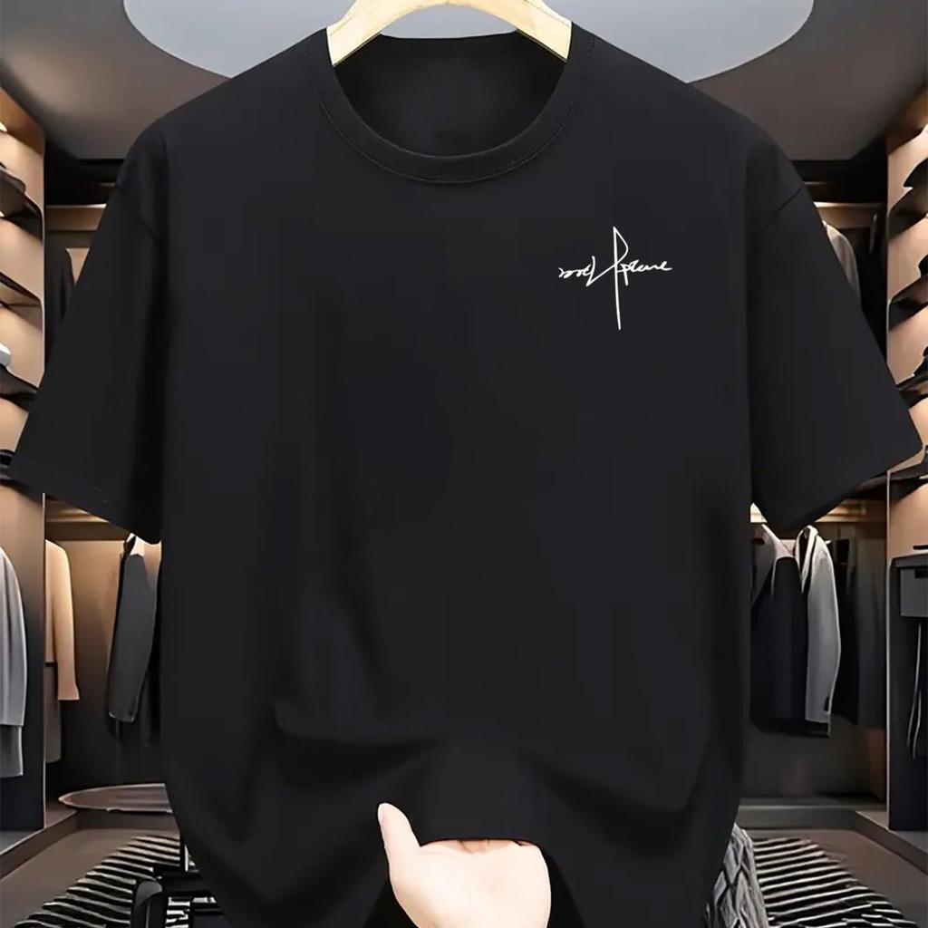 Мужская летняя модная повседневная спортивная футболка свободного кроя из 100 хлопка большого размера с персонализированным принтом букв, круглым вырезом и коротким рукавом