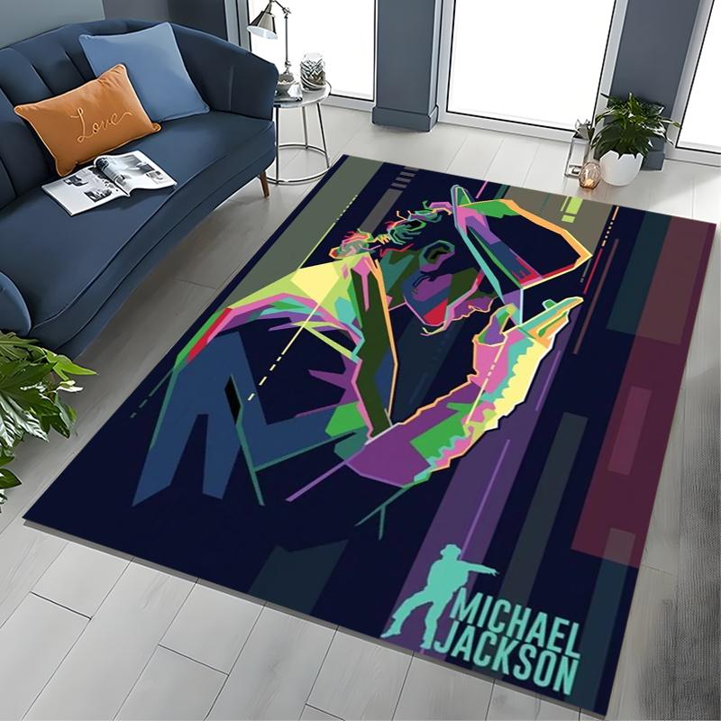 Fashion MJ Michael Jackson King of Pop Carpet Rug for Home Living Room Bedroom Sofa Doormat Decor,Large Kids Non-slip Floor Mat