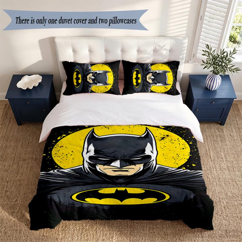 Batman 3‑Piece Bedding Set Soft Microfiber Duvet Cover Pillowcases Comfortable Bed Linen for Bedroom Decoration