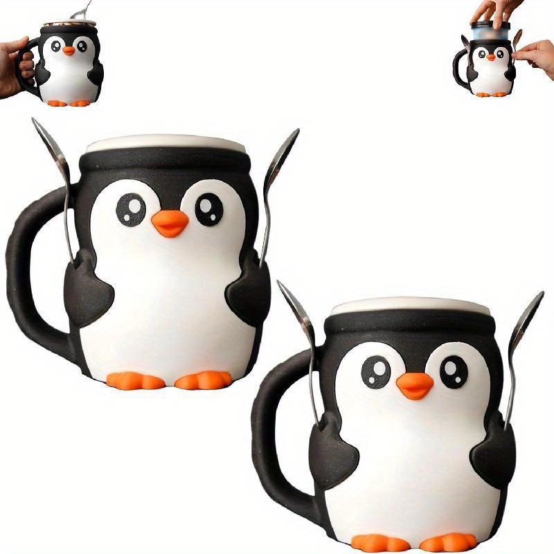1pc Cute Penguin Ice Cream Pint Holder, Penguin Ice Pint Holder, Ice Cream Pint Containers, Reusable Ice Cream Containers, Popsicle Holders
