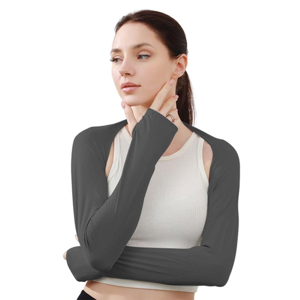 Sun Protection Ice Arm Sleeves Air-conditioned Shirt Open Cover Arm Cover Raglan Sleeve Summer