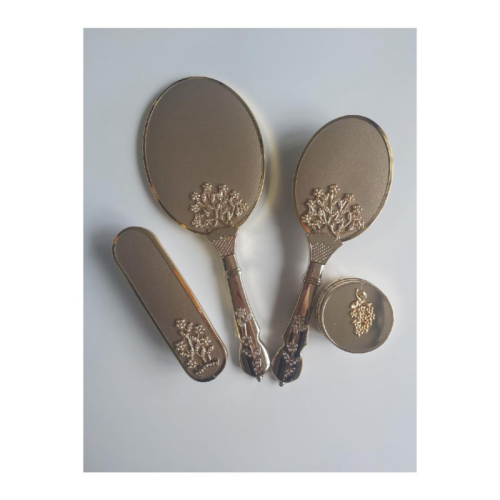 Off-white Bridal Bundle Mirror Comb Set / Dowry Box