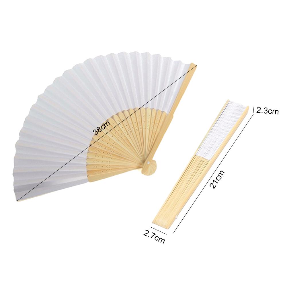 Blank White DIY Paper Decorative Fans Hand Practice Party Folding Fans Hand-painted Personalized Elegant for Dance Cosplay Props