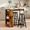 Industrial Bar Table Set For 2 3 Pieces Pub Table And Bar Stools With Storage Shelf For Kitchen
