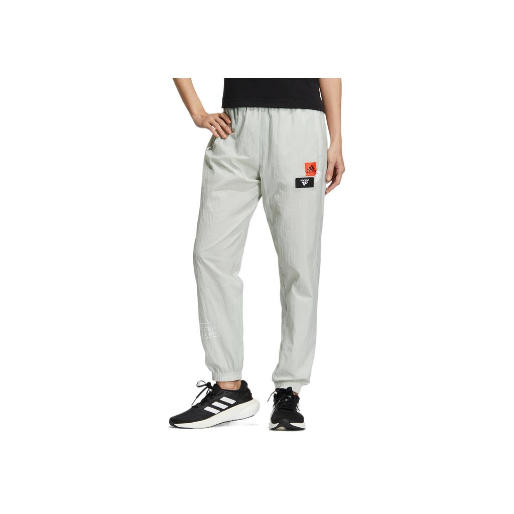 Adidas Casual Joggers With Cuffed Ankles and Logo Women Bottoms Light-Grey HM5293