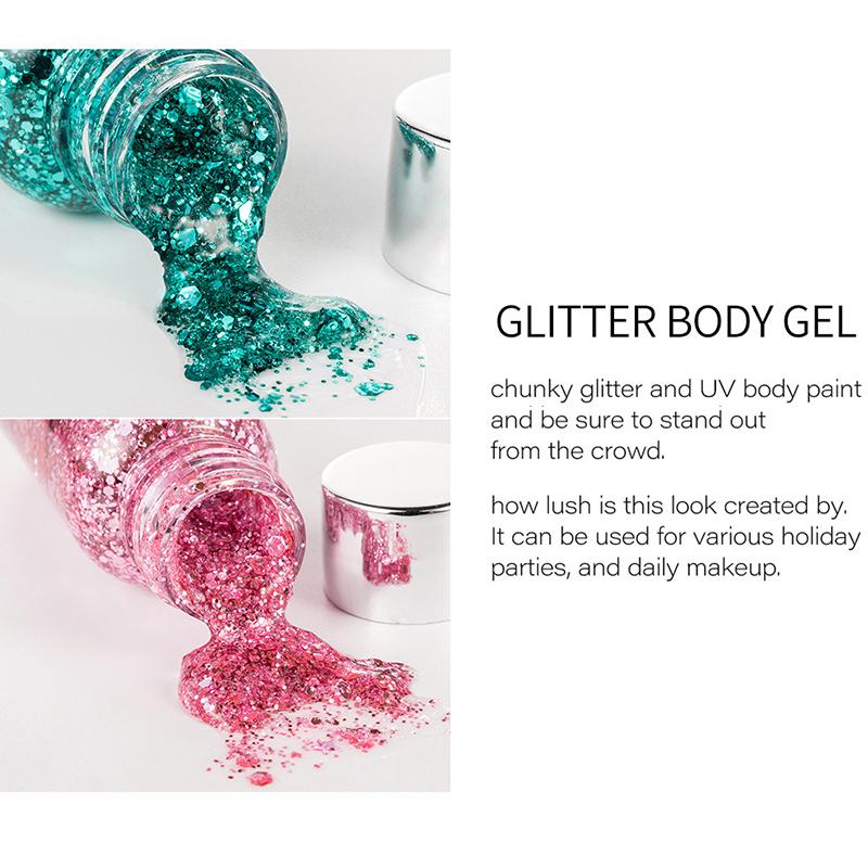 Eye Glitter Nail Hair Body Face Glitter Gel Art Flash Heart Loose Sequins Cream Festival Glitter Decoration Party Festival
