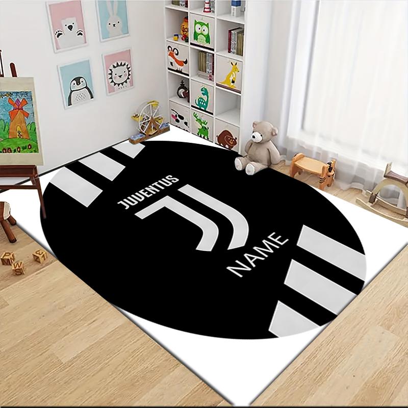 Custom Name Juventus Badge Carpet Rug Customizable Soft Washable Anti-Slip Home Living Room Sofa Mats Personalized Rug. 0909226
