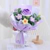 Cotton Knitted Flower With Lamp Artificial Flowers New Crochet Flower Bouquet  Graduation Gifts