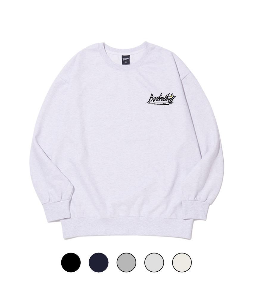 CREAM SODA LAB Basketball Arc Big Logo Sweatshirt Light Grey
