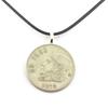 Stones and Minerals. Mexico 1 Peso Coin Necklace Black Cord.