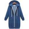 Women's Fall and Winter Warm Long Zipper Jacket Hooded Casual Cardigan Thickened Casual Hooded Sportswear